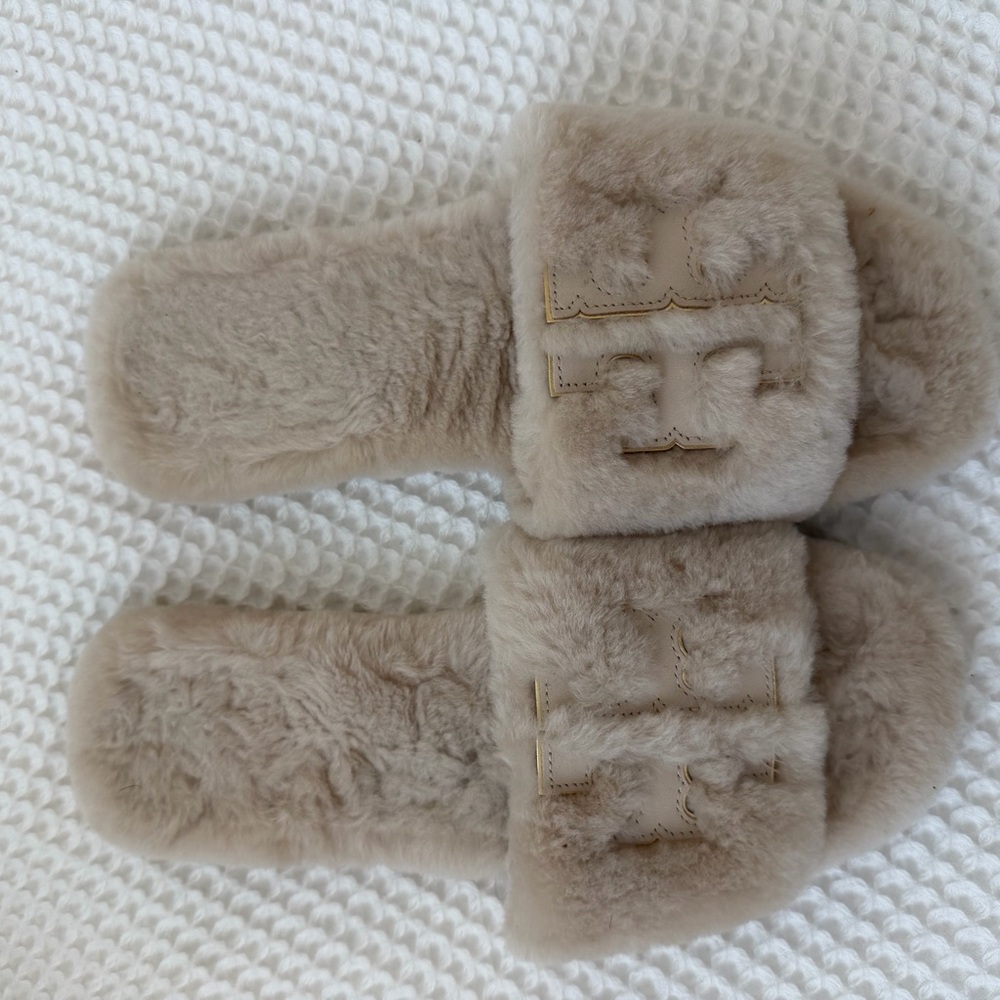 Tory Burch Tan Furry Sandals